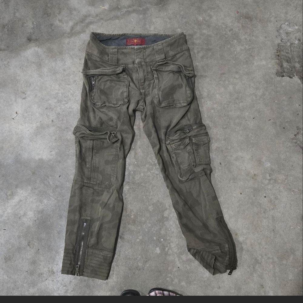 7 For All Mankind Olive Green Cargo Pants